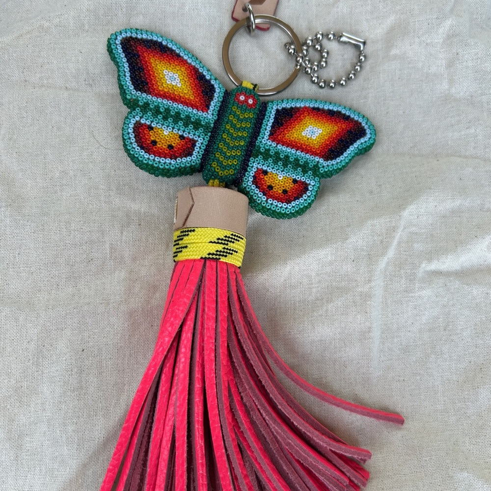 Consuela Beaded Butterfly Key Chain with Tassell